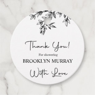 Bridal Shower, Modern Bridal, Black and white Favour Tags