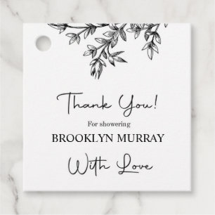 Bridal Shower, Modern Bridal, Black and white Favour Tags