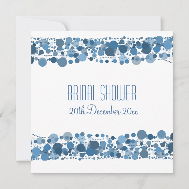 Bridal Shower Modern Dots Blue Invitation (Front)
