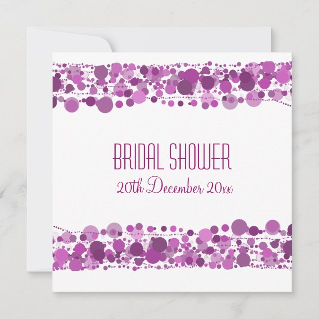 Bridal Shower Modern Dots Purple Invitation (Front)