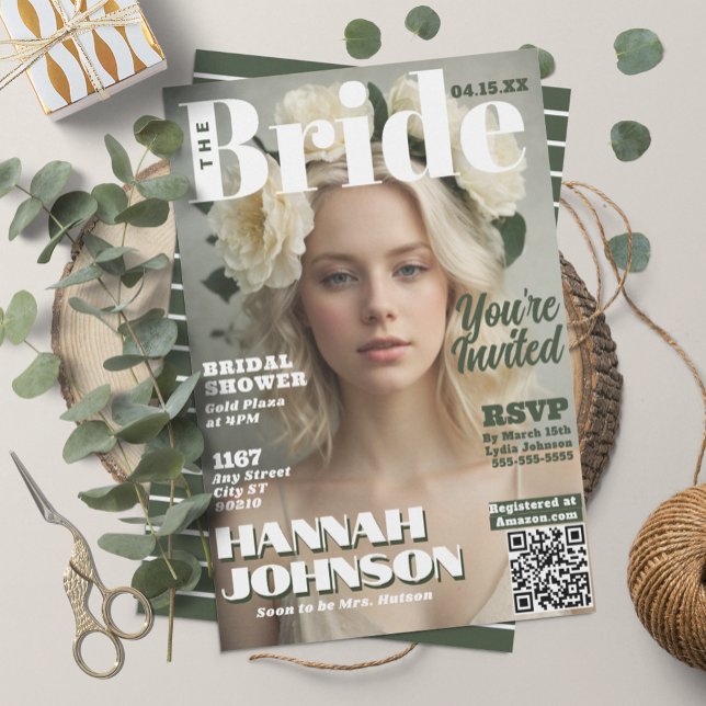 Bridal Shower Modern Magazine Cover Invitation (Creator Uploaded)