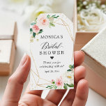 Bridal Shower Modern Romantic Blush Pink Floral Gift Tags<br><div class="desc">Customise this "Modern Romantic Blush Pink Floral Bridal Shower Favour Thank You Gift Tag" to add a special touch. It's a perfect addition to match your colours and styles. For further customisation, please click the "customise further" link and use our design tool to modify this template. If you need help...</div>