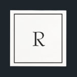 Bridal Shower Monograms Name Black White Wedding  Napkin<br><div class="desc">Designed with text template for monogrammed initial which you can customise!</div>