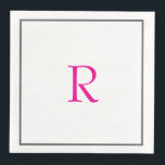 Bridal Shower Monograms Name Hot Pink Wedding  Napkin<br><div class="desc">Designed with text template for monogrammed initial which you can customise!</div>