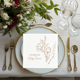 Bridal Shower Napkins   Elegant Gold Script Style