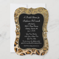 Bridal Shower Natural Gold Leopard Animal Custom