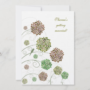 Bridal Shower Nature Dahlia White Invitation