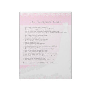 Bridal Shower Newlywed Game - Pink Notepad