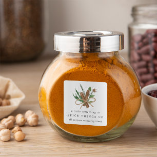 Bridal Shower or Wedding Spice Favor Square Sticker