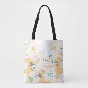 bridal shower, orange botanical floral flower tote bag