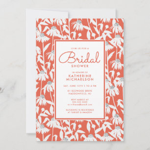 BRIDAL SHOWER   Orange Daisy Garden Invitation