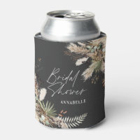 Bridal shower pampas eucalyptus modern black chic