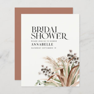 Bridal shower pampas eucalyptus terracotta modern