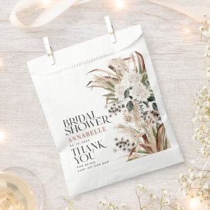 Bridal shower pampas grass modern boho party favou favour bags