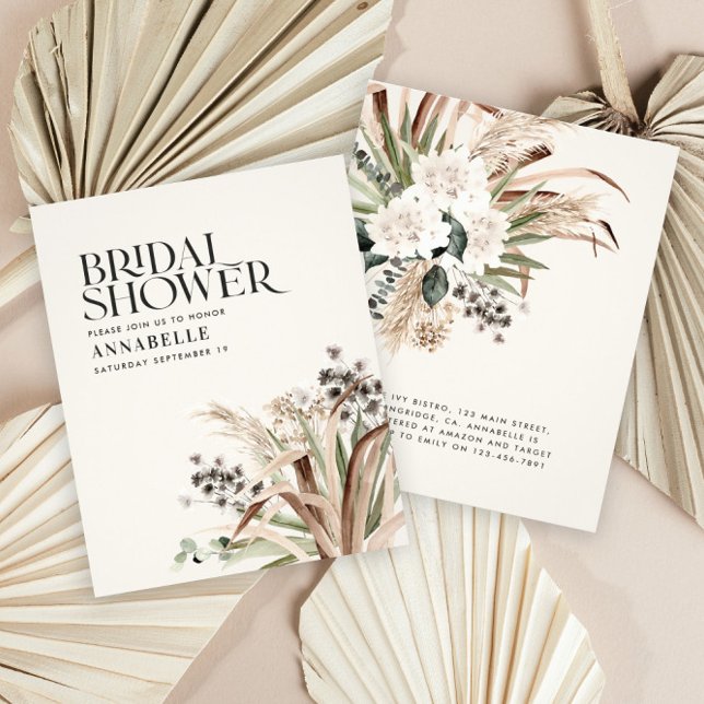 Bridal shower pampas grass modern terracotta chic flyer (Creator Uploaded)