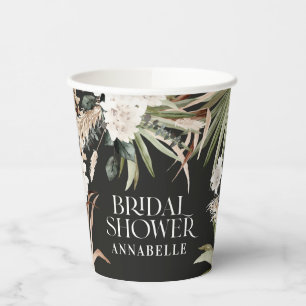 Bridal shower pampas sage green modern party favou paper cups