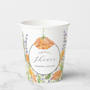 Bridal Shower Paper Cups Colorful Flowers
