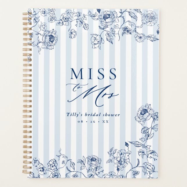 Bridal Shower Paper Planner Something Blue Book (Front)