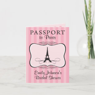 Bridal Shower Paris Passport Invitation