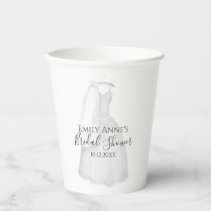 Bridal Shower Party Elegant Wedding Personalised Paper Cups