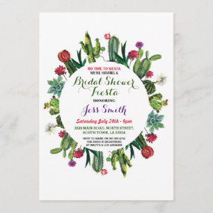 Bridal Shower Party Fiesta Cactus Mexican Invite