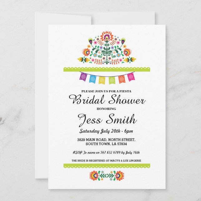 Bridal Shower Party Fiesta Mexican Invite (Front)