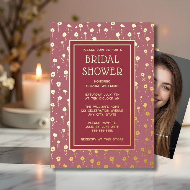 Bridal Shower Party Invitations Floral Template  (Creator Uploaded)