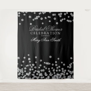 Bridal Shower Party Silver Confetti  Tapestry