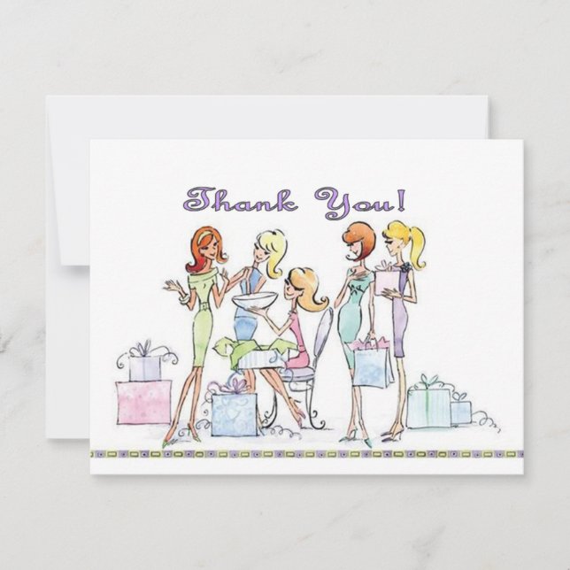 Bridal shower Party Thank YOU cards (Front)