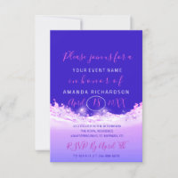 Bridal Shower Pastels Pink Wave Ocean Cobalt Ombre