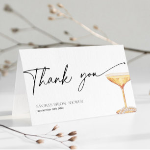 Bridal Shower Pearls and Prosecco Thank You Card