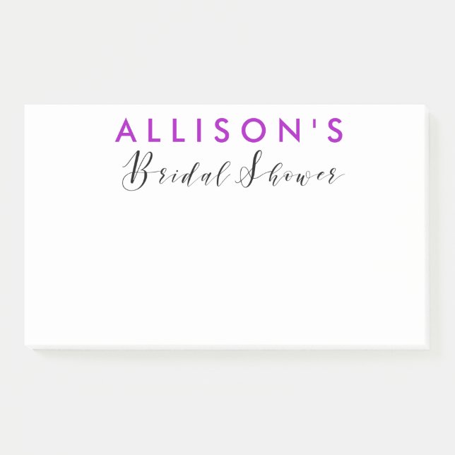 Bridal Shower Personalised Favour Post-it Notes (Front)