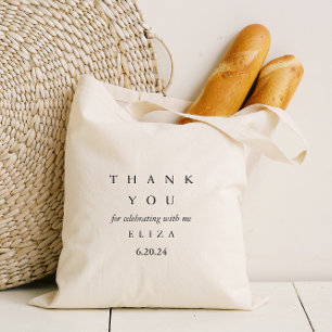 Bridal Shower Personalised Thank You Black Type Tote Bag