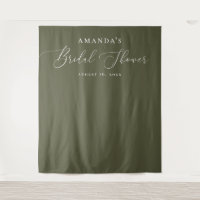 Bridal Shower Photo Backdrop | Deep Sage Olive