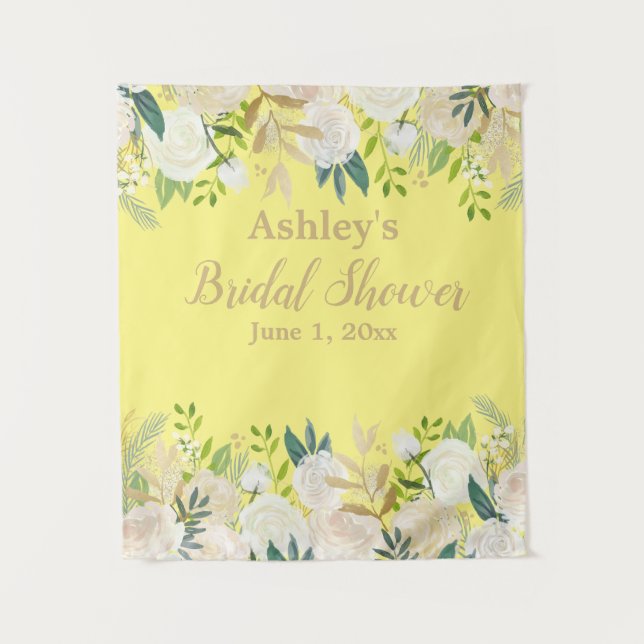 Bridal Shower Photo Booth Backdrop Watercolor Prop Tapestry (Front)