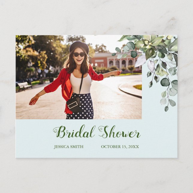Bridal Shower PHOTO Invitation Postcard (Front)