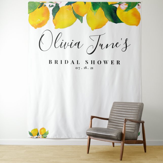 Bridal Shower Photo Prop, Photo Booth Backdrop Tapestry (In Situ)