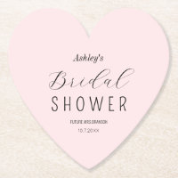 Bridal Shower Pink Black Chic Coaster