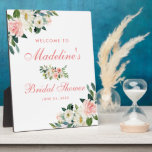Bridal Shower Pink Blush Floral Welcome Plaque<br><div class="desc">Bridal Shower Pink Blush Floral Welcome Table Plaque</div>