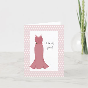 Bridal Shower Pink Dress Thank You Card