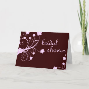 bridal shower : Pink Flowers : Invitation