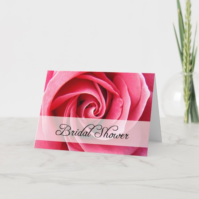 bridal shower : Pink Rose : Invitation (Front)