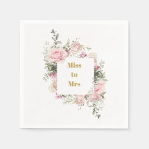 Bridal Shower Pink Roses Miss to Mrs Napkin
