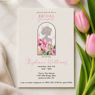 Bridal Shower Pink Tulip Invitation