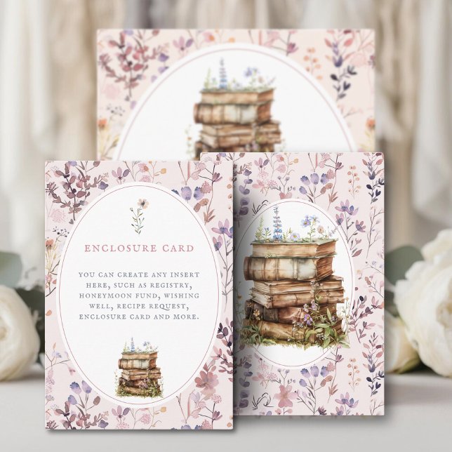 Bridal Shower pink Wildflower, customisable Enclosure Card (Creator Uploaded)