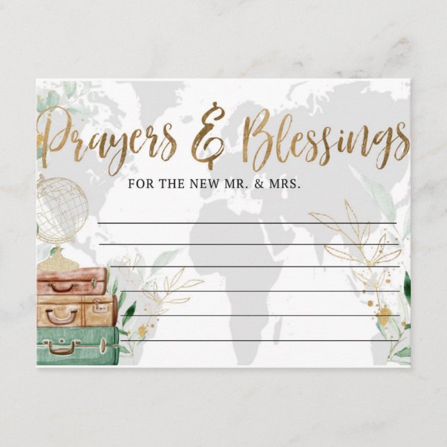 Bridal Shower, Prayers and blessings, Adventure  Enclosure Card (Front)