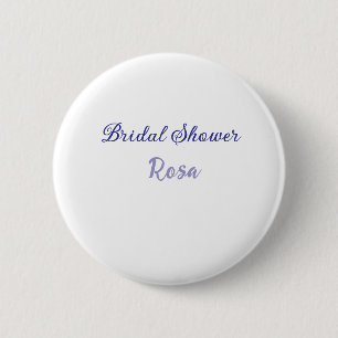 Bridal shower purple add name date elegantstylish  6 cm round badge
