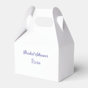Bridal shower purple add name date elegantstylish favour box