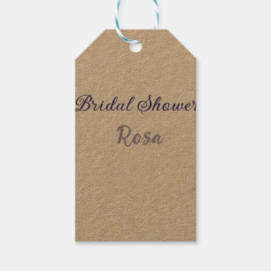 Bridal shower purple add name date elegantstylish gift tags
