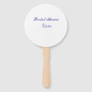 Bridal shower purple add name date elegantstylish hand fan